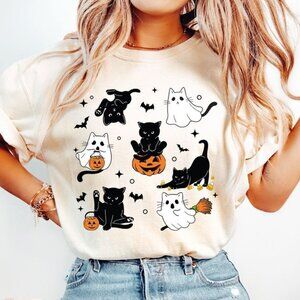 Cute Halloween Ghost Boo Cat, Halloween Cat, Halloween Shirt